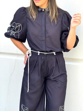 Load image into Gallery viewer, &quot;Analia&quot; Line High Waisted Pants And Puff Sleeves Set
