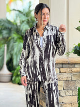 Load image into Gallery viewer, &quot;Sabrina&quot; Satin Printed Long Sleeve Shirt And Matching Pants
