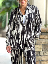 Load image into Gallery viewer, &quot;Sabrina&quot; Satin Printed Long Sleeve Shirt And Matching Pants
