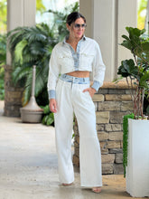 Load image into Gallery viewer, &quot;Maite&quot; Denim Contrast Long Sleeve Jacket And High Waisted Pants Set
