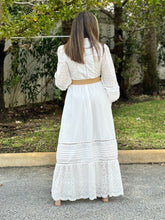 Load image into Gallery viewer, &quot;Oriana&quot; Long Sleeve Button Up White Dress
