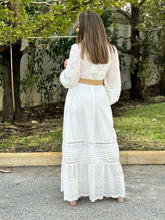 Load image into Gallery viewer, &quot;Oriana&quot; Long Sleeve Button Up White Dress
