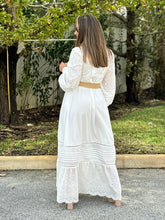 Load image into Gallery viewer, &quot;Oriana&quot; Long Sleeve Button Up White Dress
