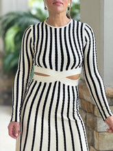 Load image into Gallery viewer, &quot;Ravenna&quot; Knit Long Sleeve Striped Midi Dress
