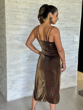 Load image into Gallery viewer, &quot;Inna&quot; Sleeveless Metallic Midi Dress
