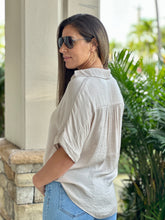 Load image into Gallery viewer, &quot;Sofia&quot; High low Collar Satin Blouse
