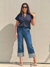 Load image into Gallery viewer, &quot;Katie&quot; Silky V-Neck Short Sleeve Blouse
