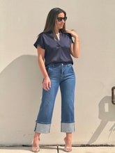 Load image into Gallery viewer, &quot;Katie&quot; Silky V-Neck Short Sleeve Blouse
