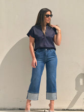 Load image into Gallery viewer, &quot;Katie&quot; Silky V-Neck Short Sleeve Blouse
