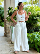 Load image into Gallery viewer, &quot;Hailey&quot; Halter Vest Smocked Top And  Linen Long Pants Set
