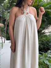 Load image into Gallery viewer, &quot;Monique&quot; Backless Linen Halter Maxi Dress
