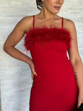 Load image into Gallery viewer, &quot;Amaya&quot; Sleeveless Feather Details Mini Dress
