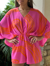 Load image into Gallery viewer, &quot;Anna&quot; Printed Kimono Sleeve Romper
