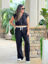 Load image into Gallery viewer, &quot;Kate&quot; Sleeveless Vest And Waistband Pants
