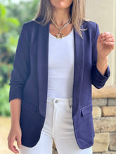 Load image into Gallery viewer, &quot;Roxy&quot; 3/4 Sleeve Denim Blazer
