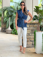 Load image into Gallery viewer, &quot;Guada&quot; Denim Belted Vest
