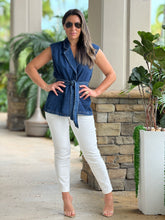 Load image into Gallery viewer, &quot;Guada&quot; Denim Belted Vest
