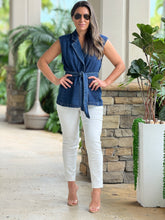 Load image into Gallery viewer, &quot;Guada&quot; Denim Belted Vest
