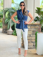 Load image into Gallery viewer, &quot;Guada&quot; Denim Belted Vest
