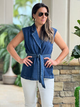 Load image into Gallery viewer, &quot;Guada&quot; Denim Belted Vest
