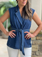 Load image into Gallery viewer, &quot;Guada&quot; Denim Belted Vest
