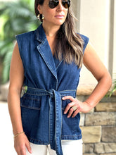 Load image into Gallery viewer, &quot;Guada&quot; Denim Belted Vest
