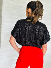 Load image into Gallery viewer, &quot;Christy&quot; Sequins Short Sleeve Crop Top
