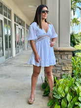 Load image into Gallery viewer, &quot;Iris&quot; Puffy Sleeve V Neck Mini Dress

