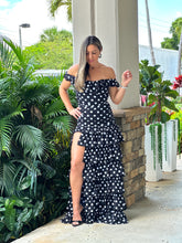 Load image into Gallery viewer, &quot;Kamila&quot; Polka Dot Ruffed Maxi Dress
