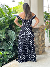 Load image into Gallery viewer, &quot;Kamila&quot; Polka Dot Ruffed Maxi Dress
