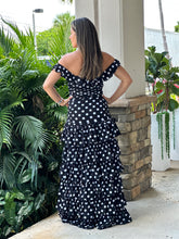 Load image into Gallery viewer, &quot;Kamila&quot; Polka Dot Ruffed Maxi Dress
