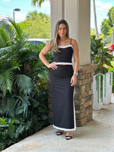 Load image into Gallery viewer, &quot;Silvana&quot; High Waisted Midi Skirt With A Slit On The Side And A Matching Crop Top
