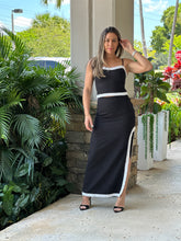 Load image into Gallery viewer, &quot;Silvana&quot; High Waisted Midi Skirt With A Slit On The Side And A Matching Crop Top
