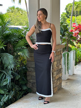 Load image into Gallery viewer, &quot;Silvana&quot; High Waisted Midi Skirt With A Slit On The Side And A Matching Crop Top
