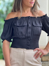 Load image into Gallery viewer, &quot;Melinda&quot; Off Shoulder Front Pockets Top
