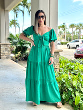 Load image into Gallery viewer, “Mar De Lua” Puffy Sleeve  Maxi Dress
