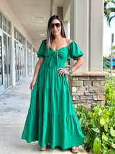Load image into Gallery viewer, “Mar De Lua” Puffy Sleeve  Maxi Dress
