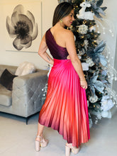 Load image into Gallery viewer, &quot;Iris&quot; Ombre Pleaded One Shoulder Dress
