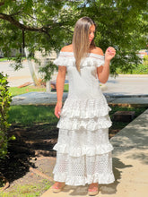 Load image into Gallery viewer, &quot;Belle&quot; Off Shoulder Ruffle Maxi Dress
