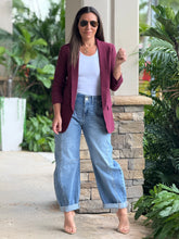 Load image into Gallery viewer, Ovi&quot; 3/4 Ruched Sleeve Open Blazer
