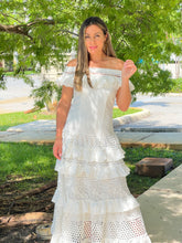 Load image into Gallery viewer, &quot;Belle&quot; Off Shoulder Ruffle Maxi Dress
