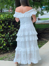 Load image into Gallery viewer, &quot;Belle&quot; Off Shoulder Ruffle Maxi Dress
