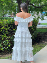 Load image into Gallery viewer, &quot;Belle&quot; Off Shoulder Ruffle Maxi Dress
