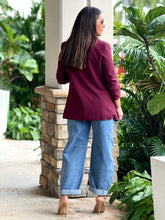 Load image into Gallery viewer, Ovi&quot; 3/4 Ruched Sleeve Open Blazer
