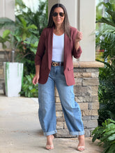 Load image into Gallery viewer, Ovi&quot; 3/4 Ruched Sleeve Open Blazer
