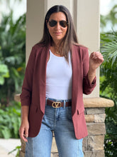 Load image into Gallery viewer, Ovi&quot; 3/4 Ruched Sleeve Open Blazer
