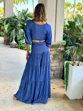 Load image into Gallery viewer, &quot;Yve&quot; Denim Crop Top And Wide Leg High Waisted Pants Set
