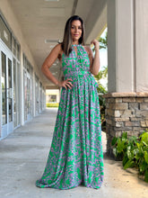 Load image into Gallery viewer, &quot;Angeles&quot; Halter Back Cross Strap Detailing Maxi Dress
