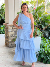 Load image into Gallery viewer, &quot;Kelsie&quot; One Shoulder Tiered Skirt Maxi Dress Wth Ruched Details
