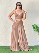 Load image into Gallery viewer, &quot;Brianna&quot; Sleeveless Crop Top And Wide legs Pallazo Pleaded Pants Set

